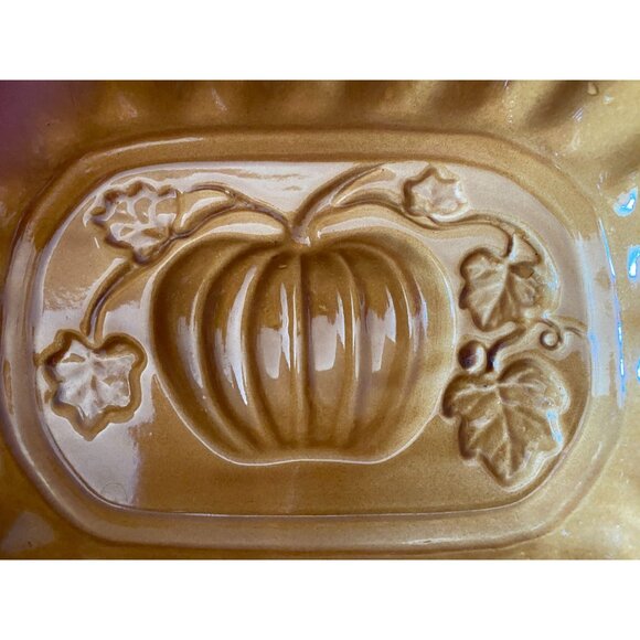 Crate & Barrel 9" Wide Ceramic Pumpkin Baking Mold - Picture 3 of 8